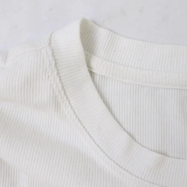 No Boundaries White Ribbed Short-Sleeved T-Shirt Women's Large 12-14