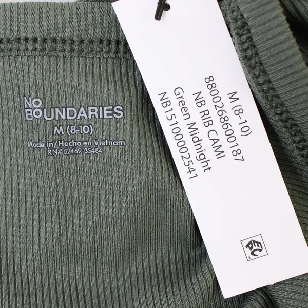 NWT No Boundaries Army Green Ribbed Camisole Tank Women's Medium 8-10