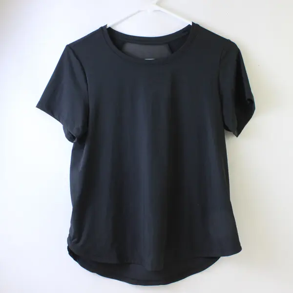 All In Motion Solid Black Mesh Back Activewear T-Shirt Women's Small