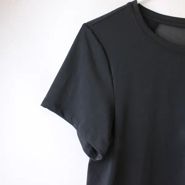All In Motion Solid Black Mesh Back Activewear T-Shirt Women's Small