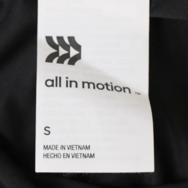 All In Motion Solid Black Mesh Back Activewear T-Shirt Women's Small