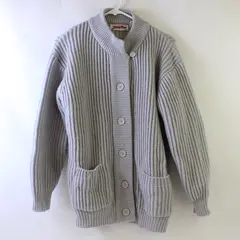 Vintage Sterling Harris Light Gray Button-Front Knit Cardigan Women's Large