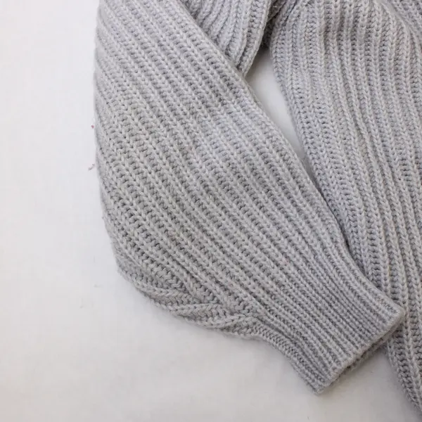 Vintage Sterling Harris Light Gray Button-Front Knit Cardigan Women's Large