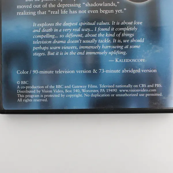 C.S. Lewis Through the Shadowlands Joss Ackland and Claire Bloom DVD 1985 BBC