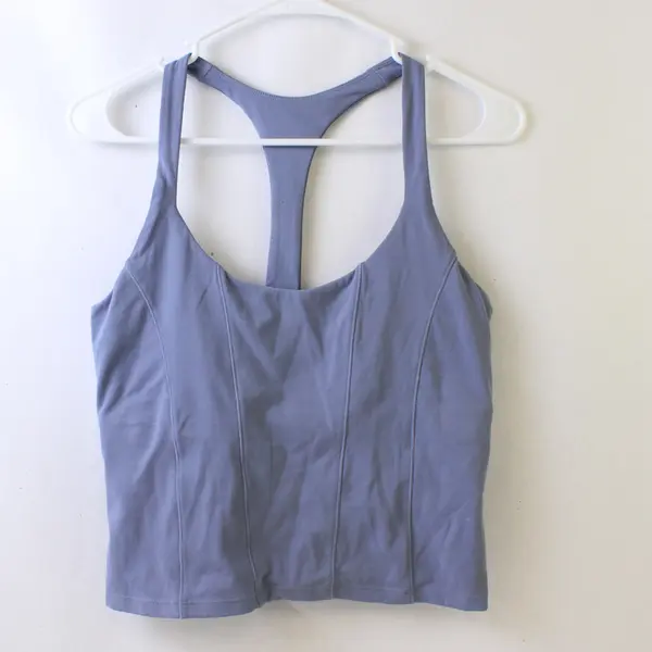 Blogilates Slate Blue Racerback Sports Bra Women's Medium
