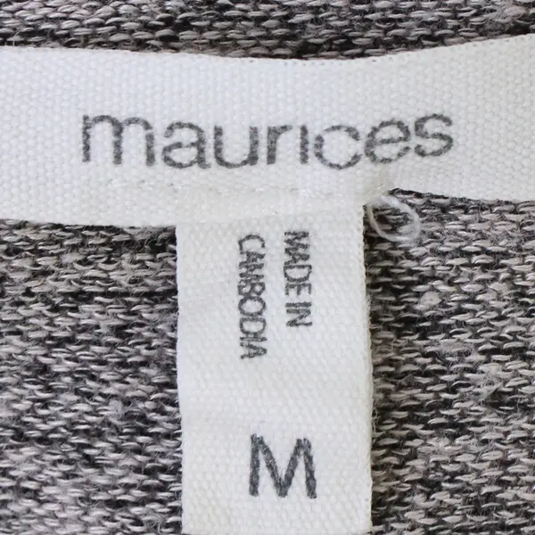 Maurices Taupe and Gray Plaid Long-Sleeved Knit Top Women's Medium