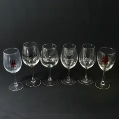 Lot of 6 Mismatched Wine Tasting Glasses From Yamhill County, Oregon