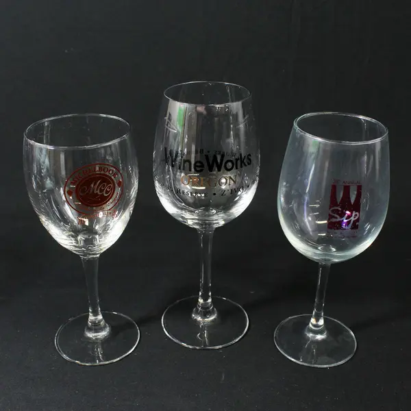 Lot of 6 Mismatched Wine Tasting Glasses From Yamhill County, Oregon