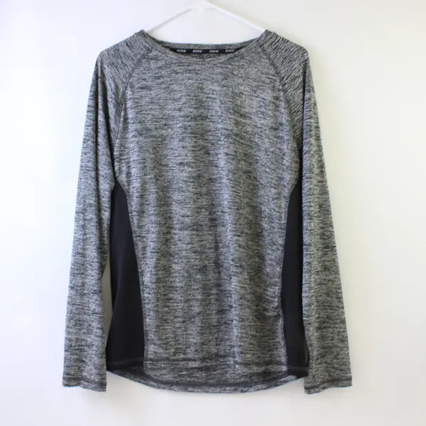 RBX Gray and Black Long-Sleeved Activewear Top Women's Large