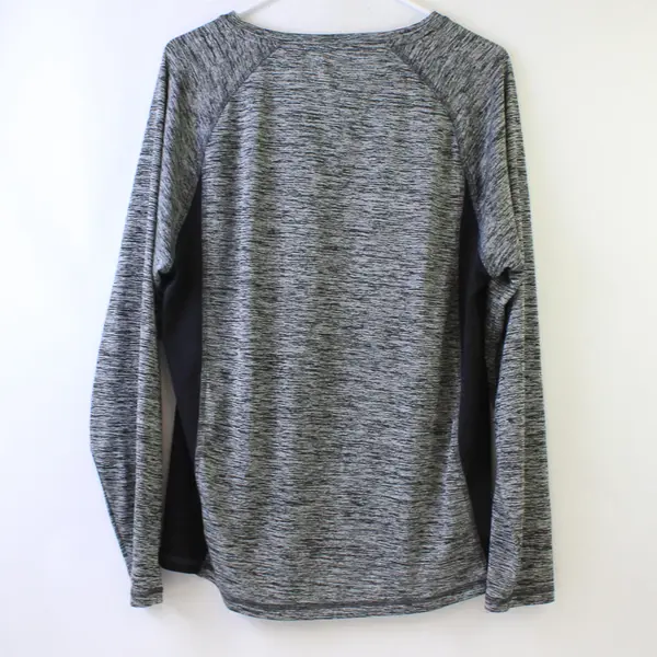 RBX Gray and Black Long-Sleeved Activewear Top Women's Large