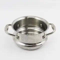 Stainless Steel Double Handle Steamer Insert For Sauce Pan 6" Base
