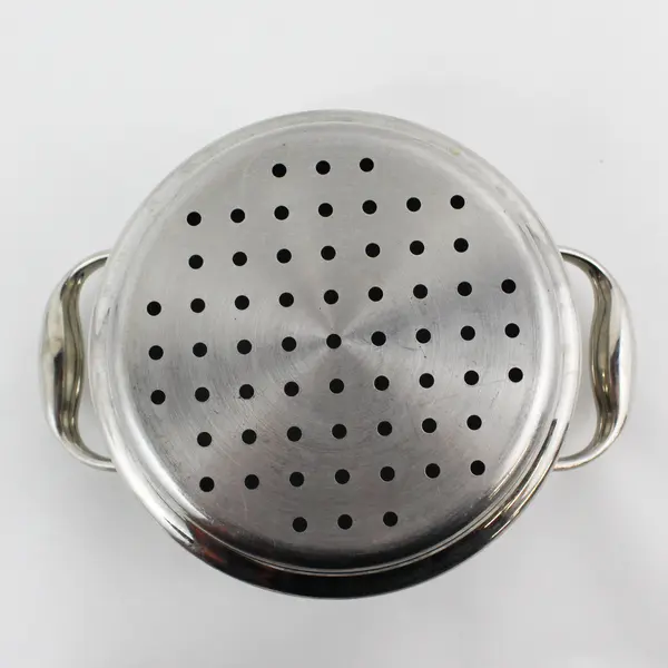 Stainless Steel Double Handle Steamer Insert For Sauce Pan 6" Base