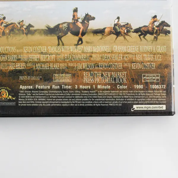 Dances With Wolves DVD Kevin Costner MGM 2004 Good Condition Untested
