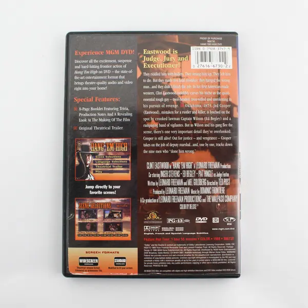 Clint Eastwood Hang 'Em High DVD 1998 Western MGM PG13 Good Condition