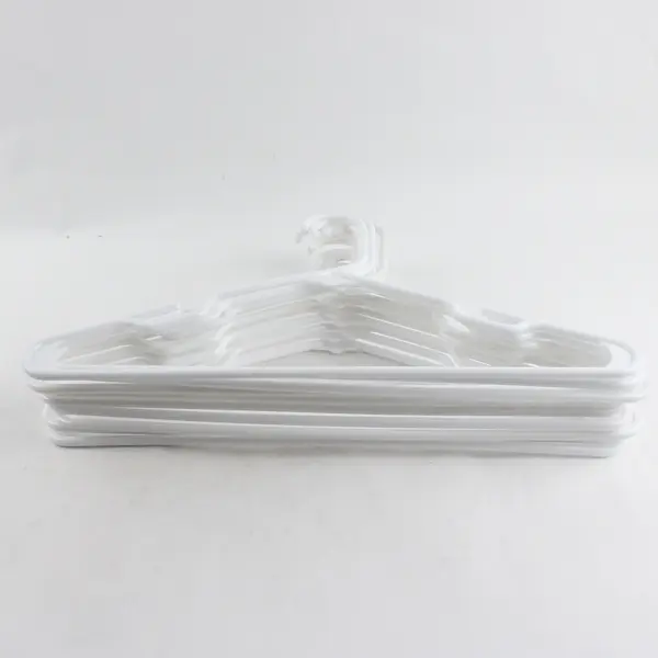 Lot of 10 Opaque White Clothes Hangers Pants & Shirts