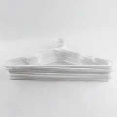 Lot of 10 Opaque White Clothes Hangers Pants & Shirts