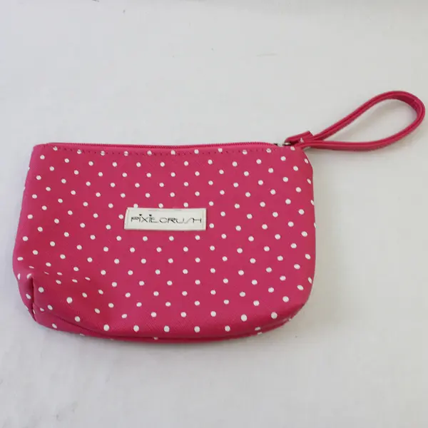 Pixie Crush Pink & White Polka Dot Small Wristlet Purse