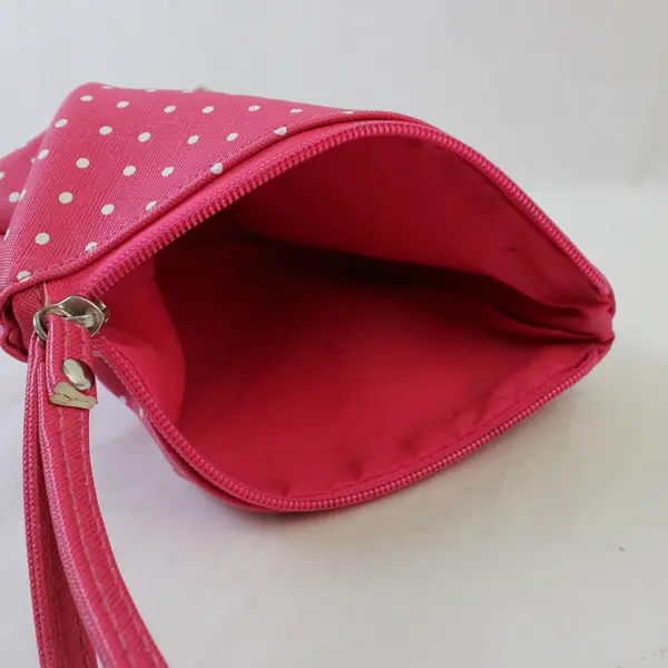 Pixie Crush Pink & White Polka Dot Small Wristlet Purse