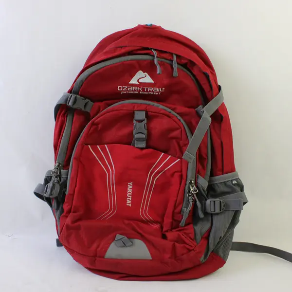 Ozark Trail Yakutat Daypack Backpack in Red & Gray - 25L Capacity
