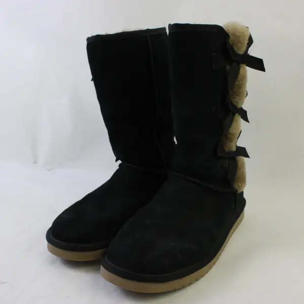 Koolaburra by UGG Women's Size 9 Black Tall Suede Boots w/ Bow Details