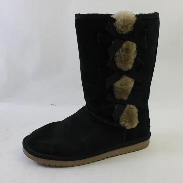 Koolaburra by UGG Women's Size 9 Black Tall Suede Boots w/ Bow Details