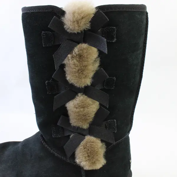 Koolaburra by UGG Women's Size 9 Black Tall Suede Boots w/ Bow Details