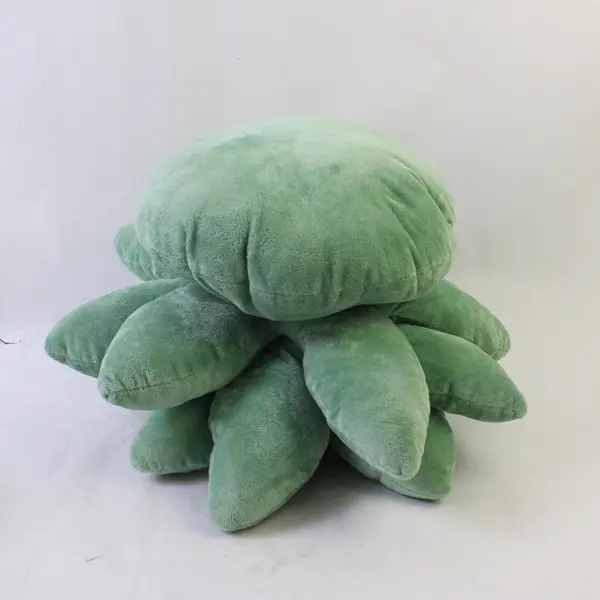 Lot of 2 Plush Succulents - Green Throw Pillows Novelty Plush Cushions 19" & 11"