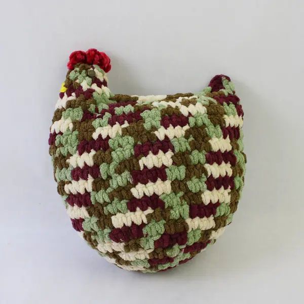 Handmade Crochet Chicken Rooster 10" Tall - Multicolor Plush Stuffed Animal
