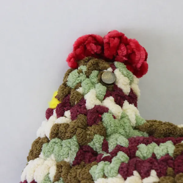 Handmade Crochet Chicken Rooster 10" Tall - Multicolor Plush Stuffed Animal