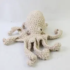 Handmade Crochet Octopus Stuffed Animal Plush Toy Gray 14"