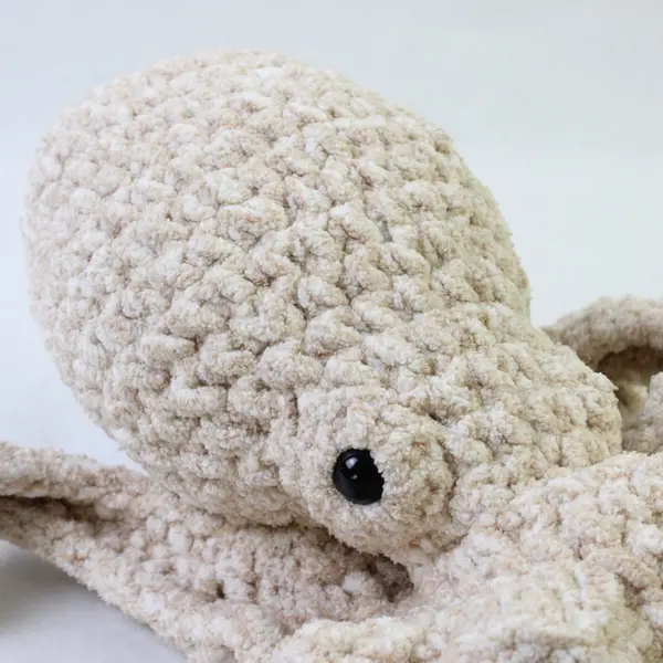 Handmade Crochet Octopus Stuffed Animal Plush Toy Gray 14"