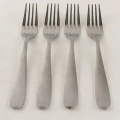 Lot of 4 Argent Flatware Stainless Steel Glossy 8 in. Forks with Satin Handle