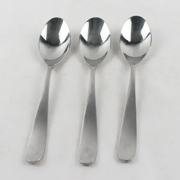Lot of 3 Argent Flatware Stainless Steel Glossy 8 in. Spoons with Satin Handle