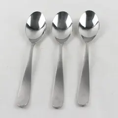 Lot of 3 Argent Flatware Stainless Steel Glossy 8 in. Spoons with Satin Handle
