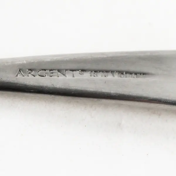 Lot of 3 Argent Flatware Stainless Steel Glossy 8 in. Spoons with Satin Handle