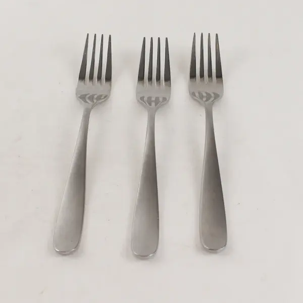 Lot of 3 Argent Flatware Stainless Steel Glossy 7 1/2in. Forks with Satin Handle