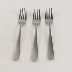 Lot of 3 Argent Flatware Stainless Steel Glossy 7 1/2in. Forks with Satin Handle