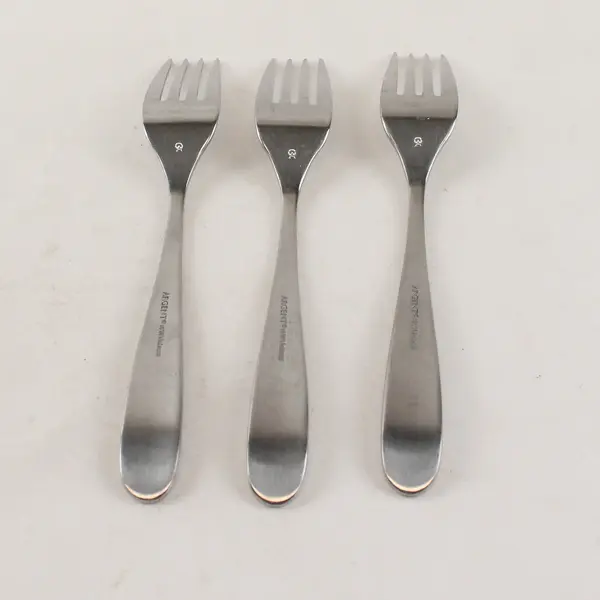 Lot of 3 Argent Flatware Stainless Steel Glossy 7 1/2in. Forks with Satin Handle