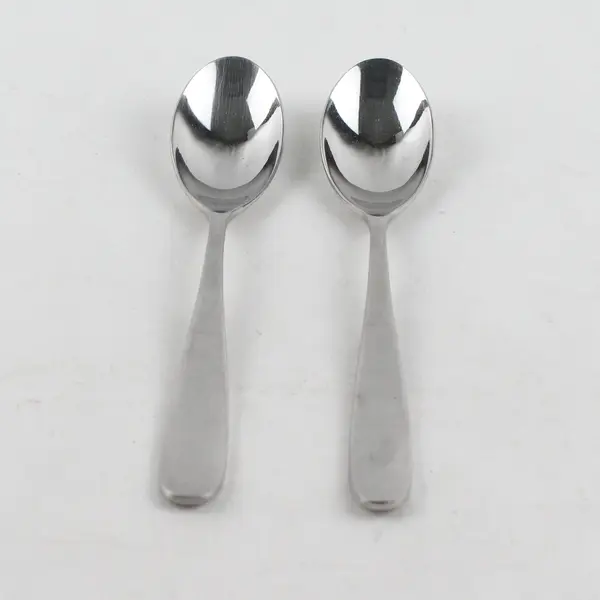 Lot of 2 Argent Flatware Stainless Steel Glossy 6 1/2in Spoons with Satin Handle