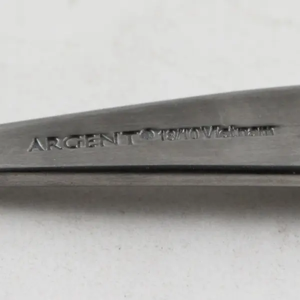 Lot of 2 Argent Flatware Stainless Steel Glossy 6 1/2in Spoons with Satin Handle