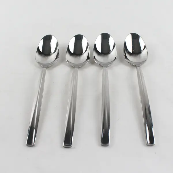 Lot of 4 Argent AGE10 Flatware Stainless Steel Glossy Soup Spoons