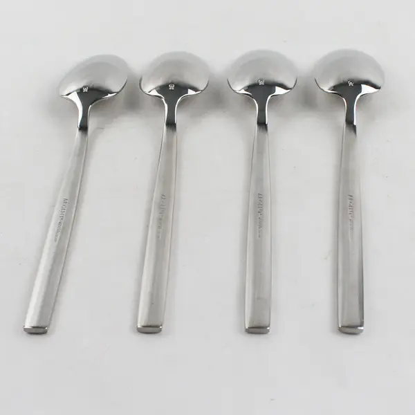 Lot of 4 Argent AGE10 Flatware Stainless Steel Glossy Soup Spoons