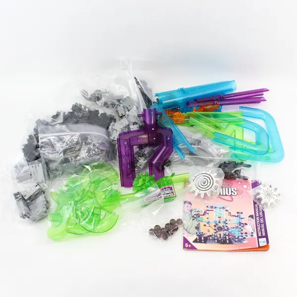 Techno Gears Marble Mania Genius Partial Pieces Manual Included & Shows Contents