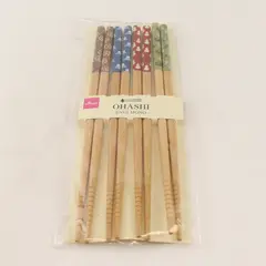DAISO Japanese Bamboo Chopsticks Set 4 Pairs Traditional Pattern Japan, #0512CC