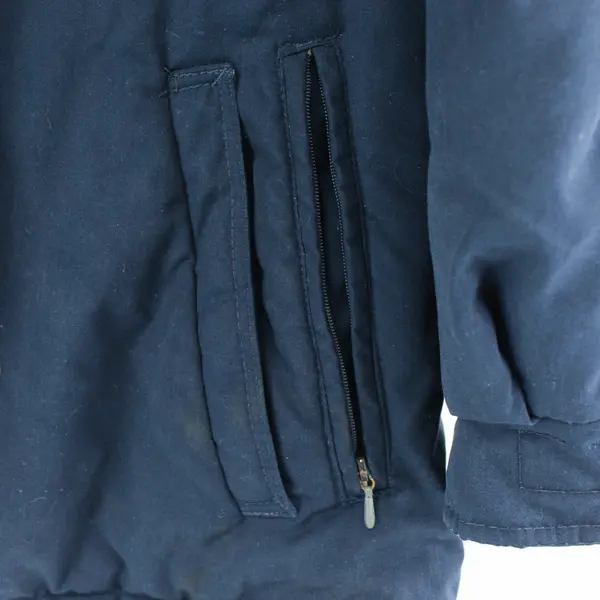 Vintage Fieldmaster Men's XL Tall Full Zip Navy Insulated Jacket w/Stowaway Hood