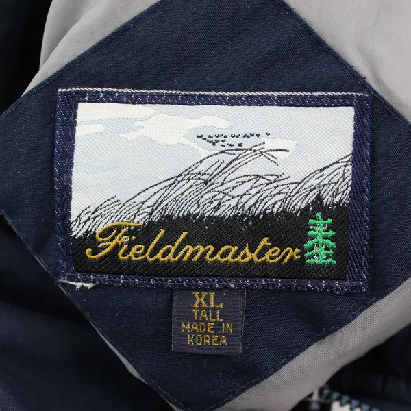 Vintage Fieldmaster Men's XL Tall Full Zip Navy Insulated Jacket w/Stowaway Hood