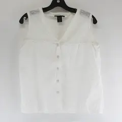 Vintage Sarah Spencer Women's S White 100% Cotton Sleeveless Button Up Blouse