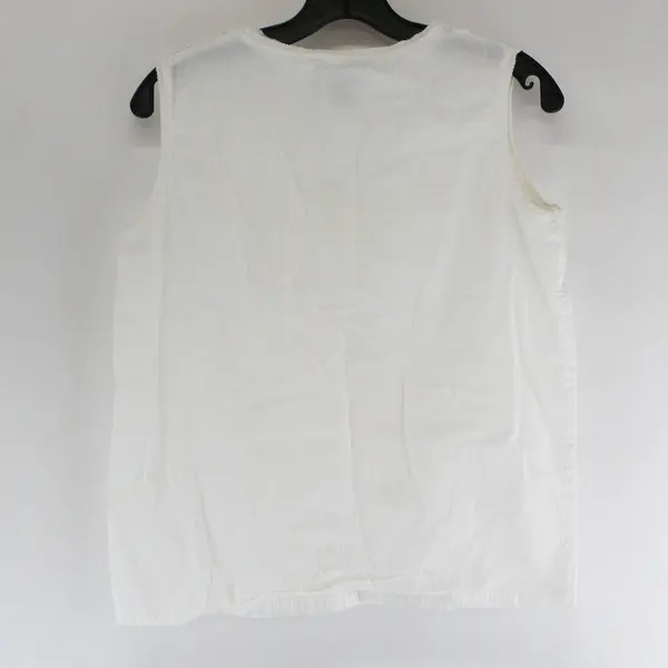 Vintage Sarah Spencer Women's S White 100% Cotton Sleeveless Button Up Blouse