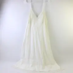 Vintage Women's M/L Ivory w/Floral Lace Trim Slip Dress 