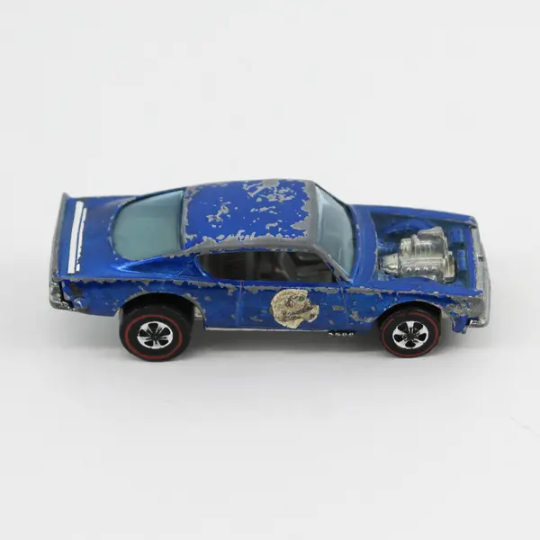 Vintage 1969 Hot Wheels Redline King Kuda Blue Significant Paint Wear Hong Kong